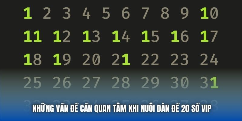 Những vấn đề cần quan tâm khi nuôi dàn đề 20 số VIP